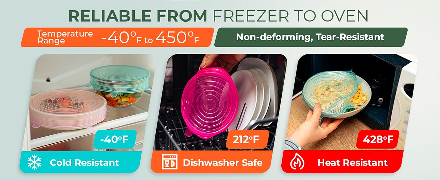 rainbow silicone lid set color-coded food covers vibrant reusable tops organized kitchen