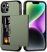 Nvollnoe for iPhone 14 Plus Case with Card Holder Heavy Duty Protective Dual Layer Shockproof Hid...