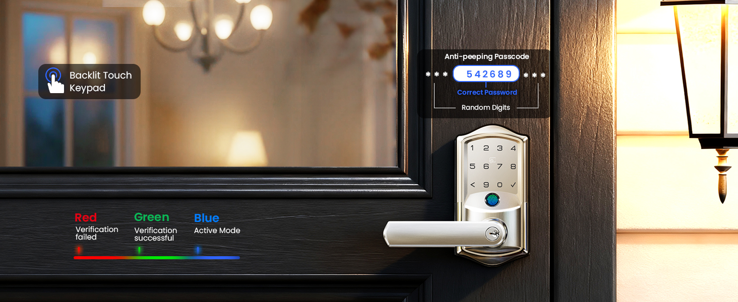 keypad door lock with handle