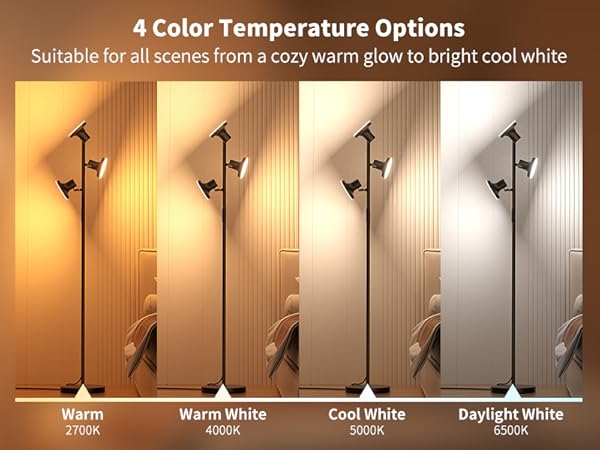 tall lamp with 4 color temperature options