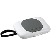 Grey Travel Wipe Holder Reusable, Wet Wipe Container Box Strollers, Hanging Dispensers Refillable...