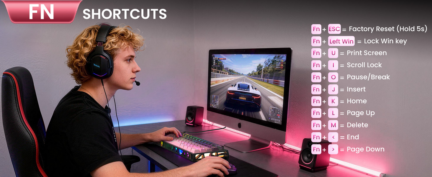 mechanical gaming keyboard wireless backlit keyboard hot swappable highground teclado gamer