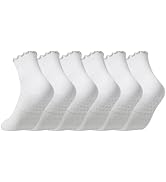 CoolMate 2/3/4 Pairs Pilates Socks with Grips for Women, Cute Yoga Socks, Crew Non Slip Women for...