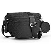 G4Free Quilted Bum Bag Crossbody Bags for Women, Spacious Nylon Cross Body Bag with Removable Pouch