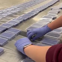 Our hand poured wax being turned after cooling offmelts