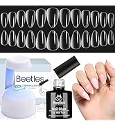 Beetles Gel Nail Kit Almond-500Pcs Gel Nail Kit Easy Nail Extension Set Short Almond Shape 5 In 1...
