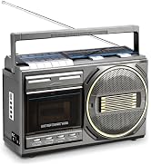 Cassette Tape Player Bluetooth Boombox, Retro Cassette Player with AM/FM/SW Radio, Cassette to MP...