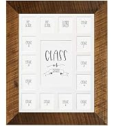 Rustic Red Door Co School Years Reclaimed Wood Picture Frame with Mat - 11x14 Wooden Framed 15 Ph...