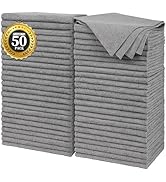 FIXSMITH Grey Microfiber Cleaning Cloth, Pack of 50, 16"X12" Cleaning Rags for Housekeeping and K...