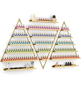 Noverlife 6 Packs Metal Nail Polish Rack for Nail Salon, 5 Tiers Triangular Metal Wall Mounted Na...