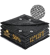 Winpull Garden 50% Shade Cloth, 12 x 12 FT Sun Shade Mesh Tarp with Reinforced Grommets, Durable ...