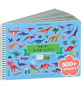 Cupkin Dinosaur Sticker Book Activity for Kids, Toddler Airplane Travel Essentials, 500+ Dino Sti...