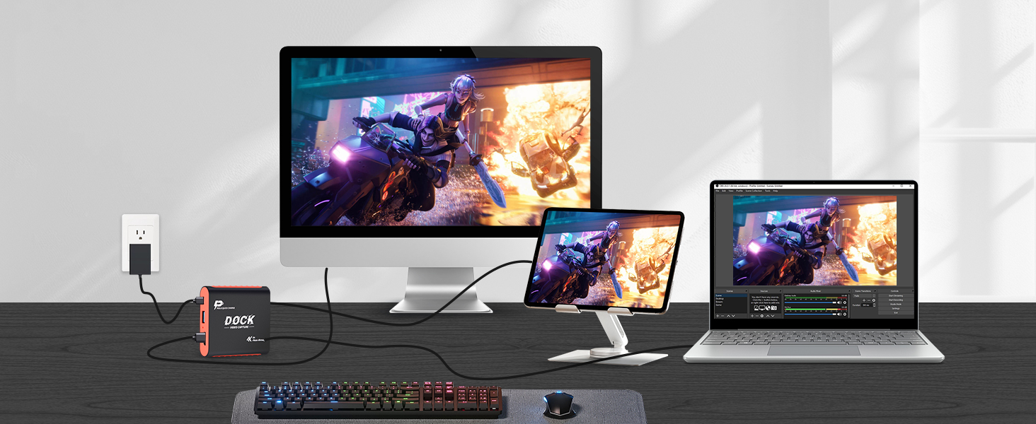 Stream Dockplay for iPad via 2-in-1 switch dock & capture card