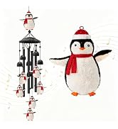 Christmas Penguin Wind Chimes, Holiday Hanging Decor for Home and Outdoor | Christmas Penguin Win...