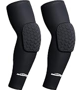 COOLOMG Compression Arm Sleeves with Elbow Pad Volleyball Basketball Football Padded Arm Sleeves ...