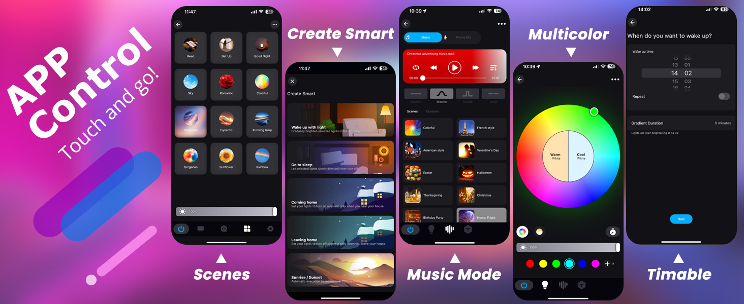 APP Control, Compatible with Alexa/Google Assistant