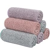 SINLAND Microfiber Face Towels Ultra Soft Bamboo Charcoal Facial Washcloths Face Cloth for Bath 1...