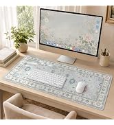 iCasso Desk Protector Mat, XXL Mouse Pad,Desk Matt for Desktop, Anti-Slip Big Mousepad with Stitc...