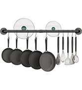OROPY 38 inch Pot Bar Rack Wall Mounted Detachable Pans Hanging Rail Kitchen Lids Utensils Hanger...