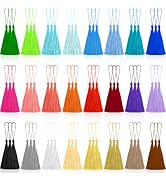 NEBURORA 120 Pcs Bookmark Tassels Bulk 13cm/5 Inch 24 Colors Silky Handmade Soft Mini Tassel with...