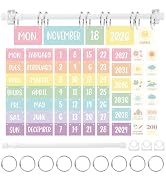 JarThenaAMCS Pastel Flip Calendar Bulletin Board Set with 68 Cards & Adjustable Holder Weather Da...