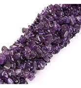 HAAMIIQII 5-8mm Natural Amethyst Chips Beads Crystal Irregular Chip Stones Loose Gemstone Beads f...