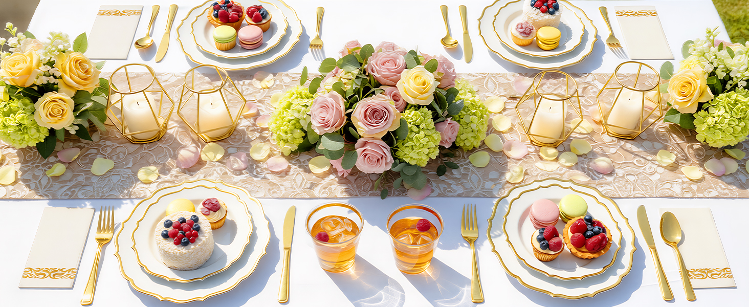 Gold Plastic Plates Disposable