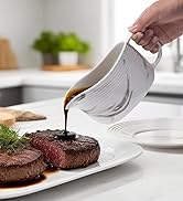 Gravy Boat with Saucer, Large Ceramic Sauce Boat with Tray for Salad Dressings, Creamer, Black Pe...