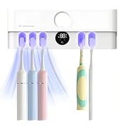 Electric Toothbrush Holder and Cleaner Auto Cleaning and Drying Toothbrushs in Circle Wall Mounte...