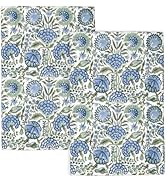 DAFENA Sage Green Blue Boho Kitchen Towels 16x24 Inch Vintage Floral Decor Dish Towels Flower Spr...