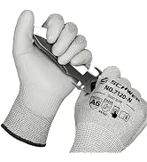 Schwer 3 Pairs ANSI A6 Cut Resistant Gloves CR7120 Cut Proof Work Gloves, Touchscreen, for Men an...