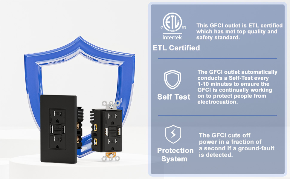 GFCI UL LISTED, SELF TEST