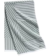 Lacoste Guethary Striped Towel – 100% Cotton, Reversible Modern Geometric Design, Soft & Absorben...