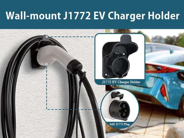 ev charger cable cord holder wall mount organizer sae j1772 hanger hook holster indoor electric car