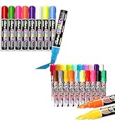 Window Chalk Markers for Cars Glass Washable, 8 Colors 10mm Jumbo Liquid Chalk Marker Pens +20 co...