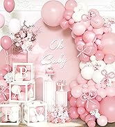Dusty Blue Balloon Garland Arch Kit with 4 Baby Boxes, 140PCS Blue and White Balloons with BABY L...