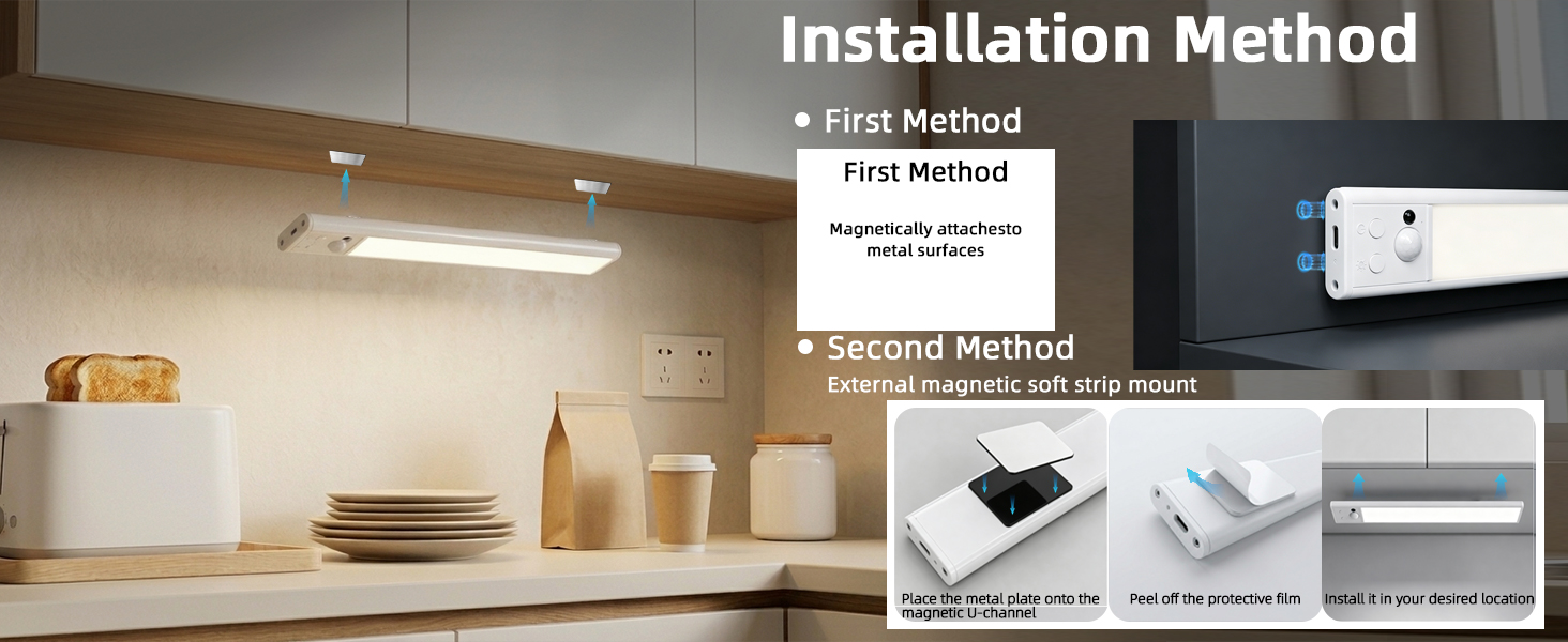 Under Cabinet Lighting Wireless,Rechargeable Closet Light Bar,Stick on Lights with Dimmer