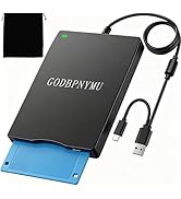 GODBPNYMU 3.5-inch Floppy Disk Drive, Portable USB Floppy Disk Drive, External USB-C FDD Plug-and...