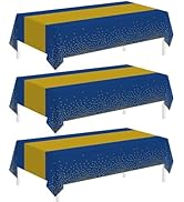 Childom Tablecloths for Rectangle Tables, 3 Pack 54" X 108" Disposable Plastic Table Cloth, Blue ...