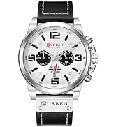 FANMIS Mens Sport Military Analog Quartz Watch Classic Chronograph Sandwich Dial Business Dress W...