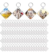 LAIHIULAAN 240Pcs Sublimation Keychain Blanks Square Bulk Products Double Sides 80 MDF Sublimatio...