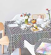 Black and Iridescent Checkered rectangle Tablecloth Shiny Disposable Holographic Foil table cover