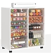 WOPITUES Plastic Storage Drawer Cart, Organizer and Storage with 15 Large Clear Drawers, Utility ...