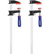 WORKPRO 12-Inch Steel Bar Clamps Set, 2-pack Quick-Release Clutch Style Bar Clamps, 600 Lbs Load ...