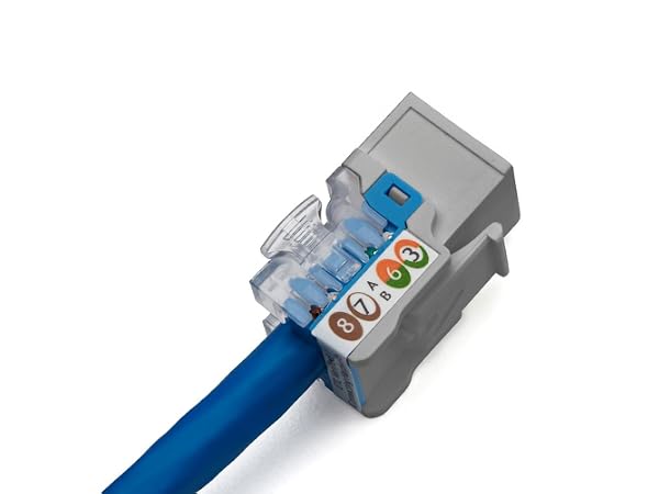 truecable cat6a unshielded punch down keystone jack with PoE support