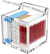 WINFFOR Acrylic Qtip Holder Dispenser - Bathroom Organizer Accessories | Bathroom Organizer Acces...