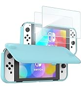 ProCase Flip Cover for Nintendo Switch OLED with 2 Pack Tempered Glass Screen Protectors, Slim Pr...