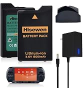 Hisewen PSP 1000 Battery 2 Pack and Fast Charger for Sony PSP 1000 PSP-110 (1001, 1002, 1003, 100...