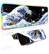 MEWOOCUE Gaming RGB Mousepad,Large Extended Soft Led Mice Pad with 10 Lighting Modes+9 Color Chan...