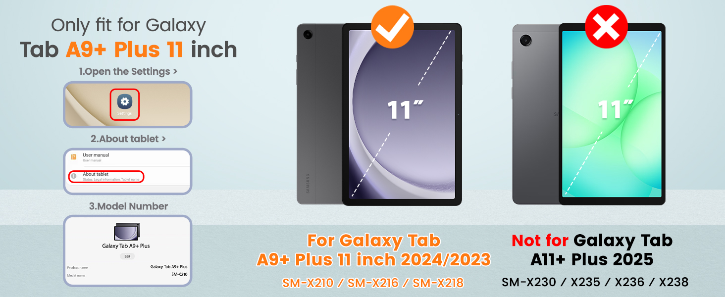 Milti angles Magnetic Shockproof Case for Samsung Galaxy Tab A9+ Plus 11 inch